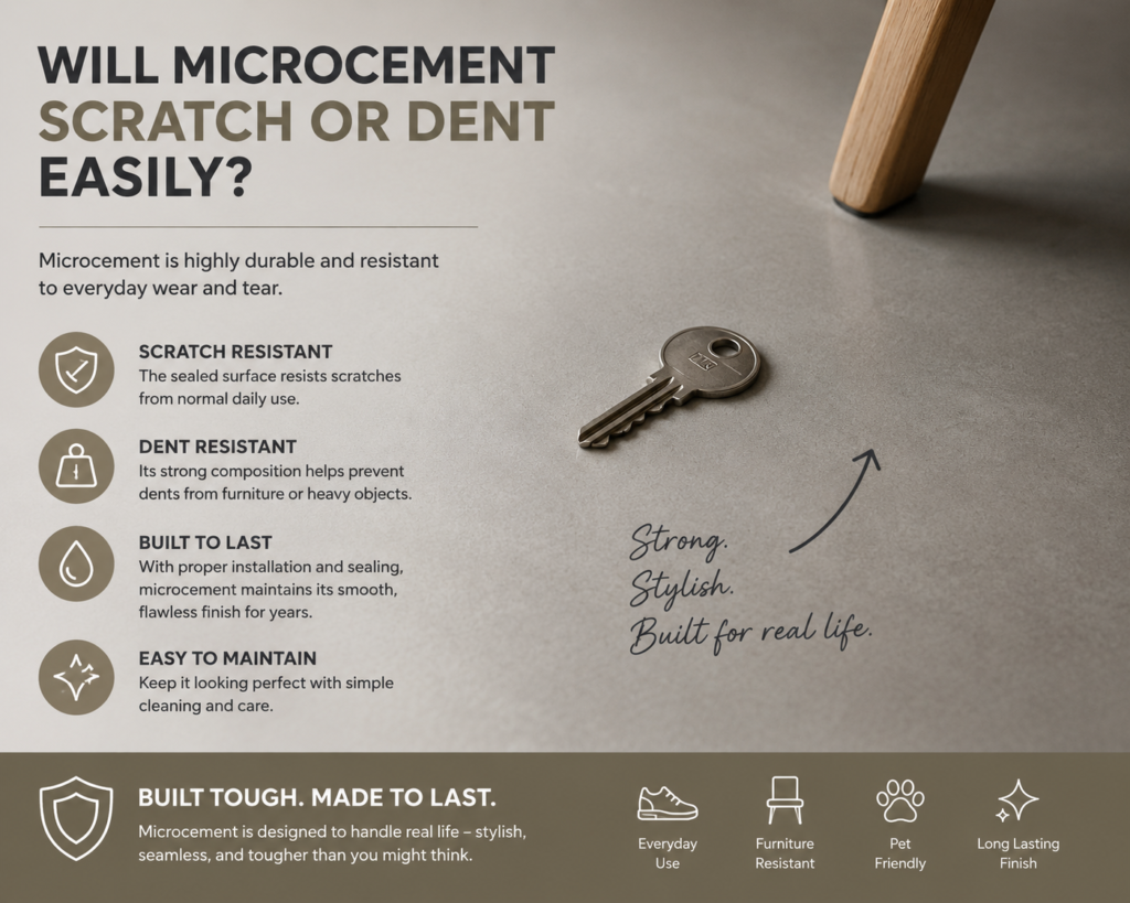 Will Microcement Scratch or Dent Easily?